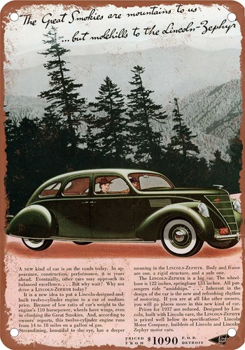 Metal sign 1937 lincoln - metal,