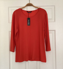 Mia Moda Orange 3/4 Sleeve Top