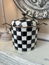 MacKenzie-Childs Courtly Check 7 Quart Stockpot Black NWOT NWOB OB READ