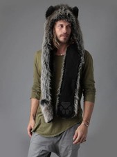 Spirithoods grey wolf faux fur - grey,