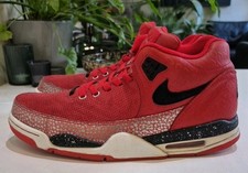 NIKE AIR FLIGHT SQUAD QS TRAINERS. MENS SIZE 10 UK. RED/WHITE/BLK/SIL  *2014*