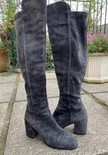 STUART WEITZMAN RUSSELL BROMLEY GREY SUEDE LEATHER HIGHLAND BOOTS 6.5