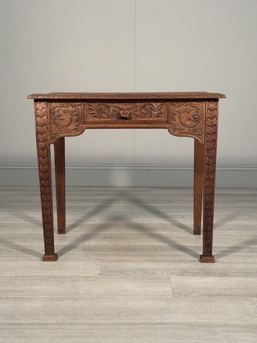 Carved oak greenman table - carved,