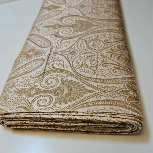 Brocade paisley gold metallic - paisley,