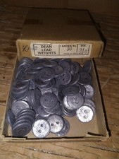 Vintage Sewing Curtain weights, lead penny x 100, full box Dean Lead Weights