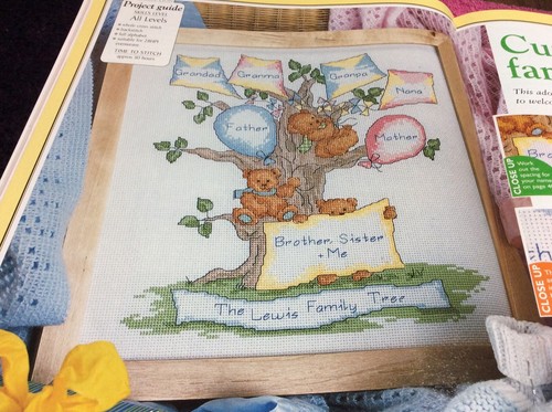 Cute family tree - cross, stitch