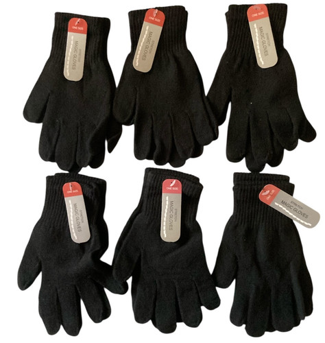 Pair black gloves adults - 6,