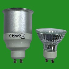 4x 11W GU10 83mm Long Barrel CFL Light Bulbs Energy Saving Reflector 2700K Lamp