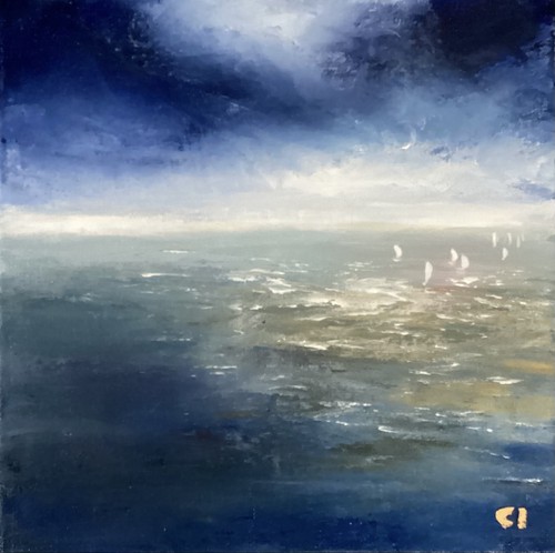 Seascape original oil painting - original,