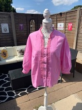 Vintage Angelika Moden 52 ladies pink blouse puff sleeves plus size see photos 