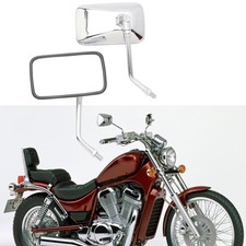 2xChrome Rectangle Motorcycle Rearview Mirrors For Suzuki Intruder 800 1400 1800