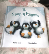 JELLYCAT THE NAUGHTY PENGUINS HARDBACK BOOK BASHFUL PENGUIN SOFT TOY STORY