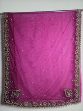 Purple Net Sari Heavy Diamante