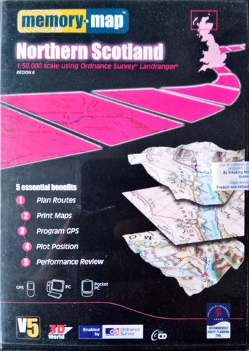 Memory map northern scotland - map,