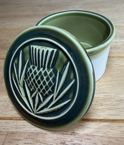 Stoneware jar with green - jar,