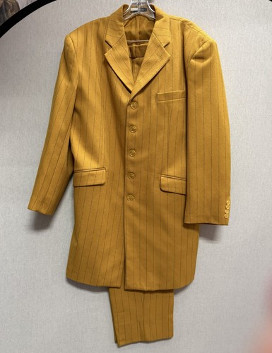 Mustard yellow pinstripe - pinstripe, zoot