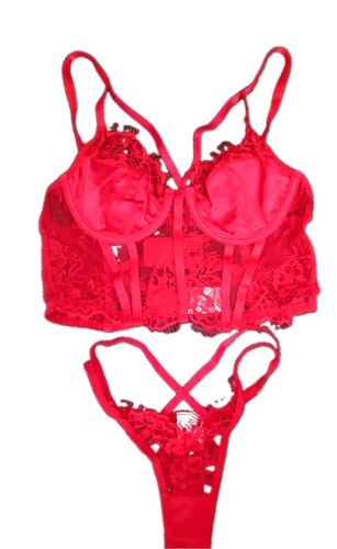 Women red floral lace - red,