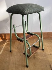 Vintage Restored Kitchen Stepstool Green Painted Green Vinyl
