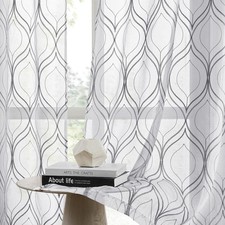 White and Grey Sheer Curtains