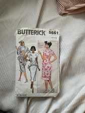 80’s Butterick 5661 sewing pattern peplum dress multi sized 8-10-12 