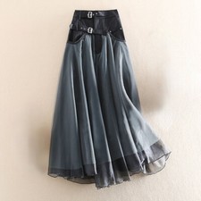 Ladies Punk Mesh Skirt Tulle Layered High Waist Gothic Vintage Style Party Chic