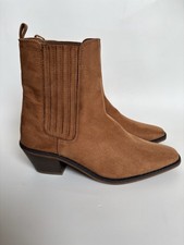 TU Tan Brown Faux Suede Ankle