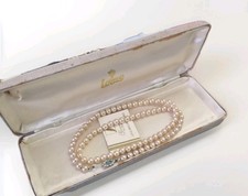 Vintage Lotus Simulated Pearls necklace, short pearls necklace REF 1Q