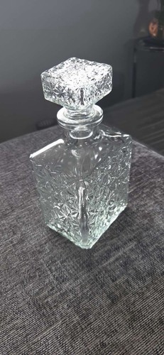Antique square decanter with - antique,