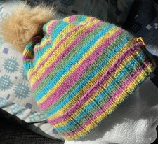Hand Knitted Bobble Hat Wool