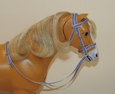 Handmade blue white - , bridle