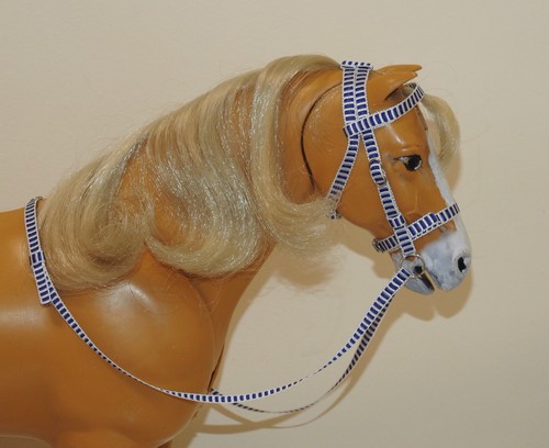Handmade blue white bridle