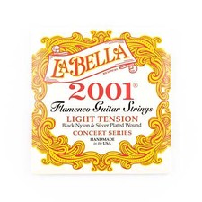 La Bella 2001-FL Silver & Black Nylon Flamenco Guitar Strings, Light Tension