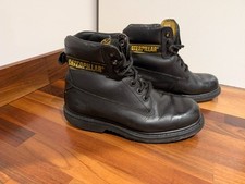 CAT Caterpillar black leather ankle boots size uk 5 eu 39 wide fit