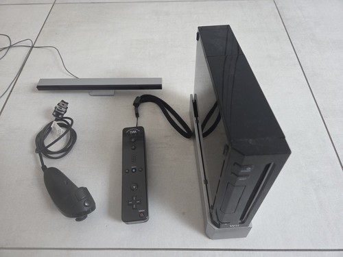 Nintendo wii black console - black, and