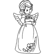 'Angel With Flowers' Unmounted