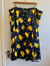 Woman’s COLLECTIF Matilde Polka Lemon Swing Skirt BNWT Size 5XL UK24 EU52 CG L02