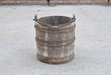 old vintage wooden rice bucket / well water/ planter / pot - FREE DELIVERY