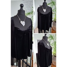 ROMAN ORIGINALS ladies Black velvet Vintage top PLUS size XL 22 24 WOMENS