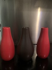 3 Vases Red And Brown