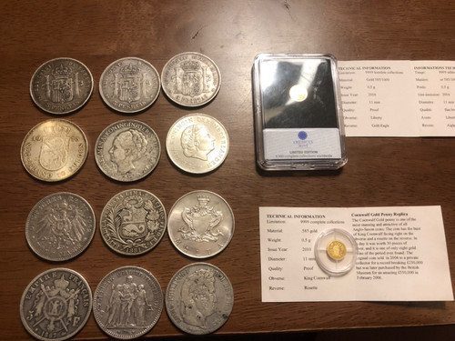 12x antique silver coins - &, 2x