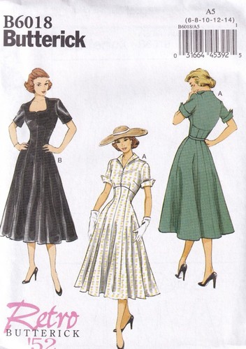 Butterick b6018 retro 1950s - b6018,