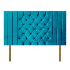 Panel Chesterfield Beds Headboard Plush Velvet Divan 24" High Bed Head All Sizes