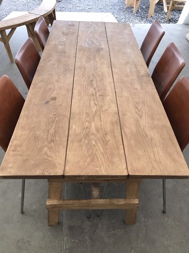 Oak trestle table 8ft - trestle, x