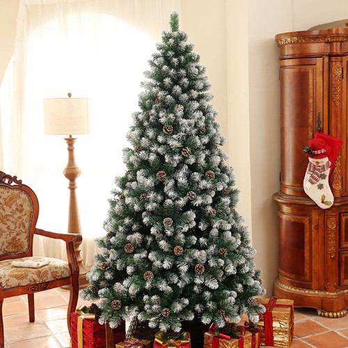 7ft snow dipped artificial - snow-dipped,