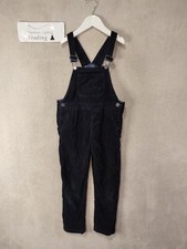 Next Dungarees Cord black Girls boys 5-6 Years Blue/check Tartan Turn Ups Cotton