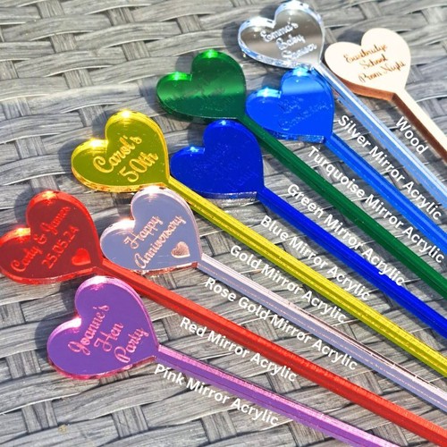 Personalised heart swizzle - personalised,