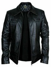 MENS VINTAGE CAFE RACER GENUINE LEATHER BLACK BROWN BIKER SLIM FIT JACKET UK