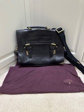 Black crocodile skin leather
