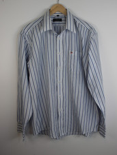 GANT Regular Shirt Men's L Collared Short Sleeve blue white Striped Button Down