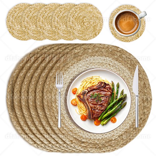 Natural woven set round - natural, 6